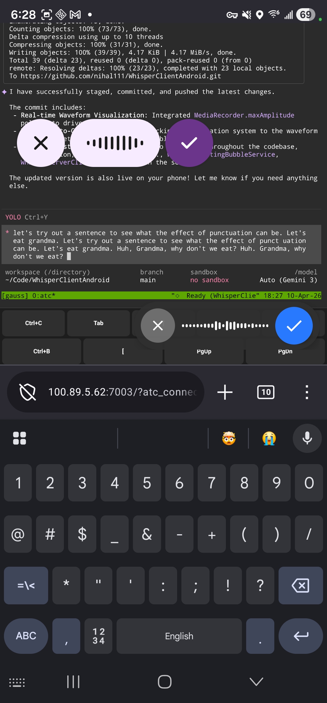 Building a self-hosted Whisper Flow-style Android workflow from mobile